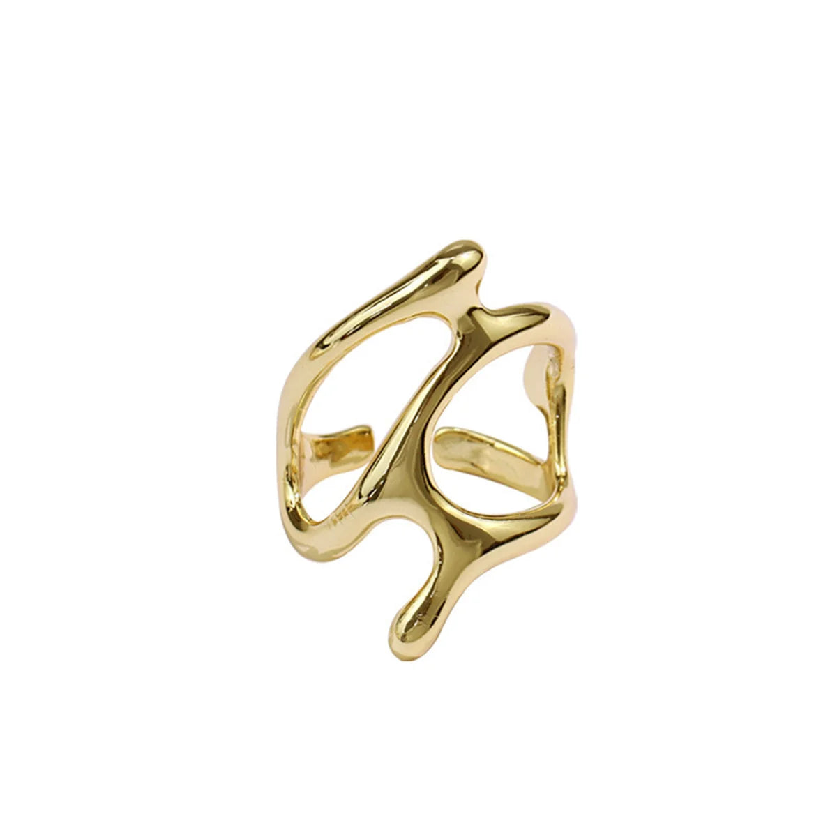 Y2K Silver Color Irregular Adjustable Rings for Teenager Punk Geometric Hollow Branches Open Ring Party Vintage Women Jewelry Qme 1 resizable