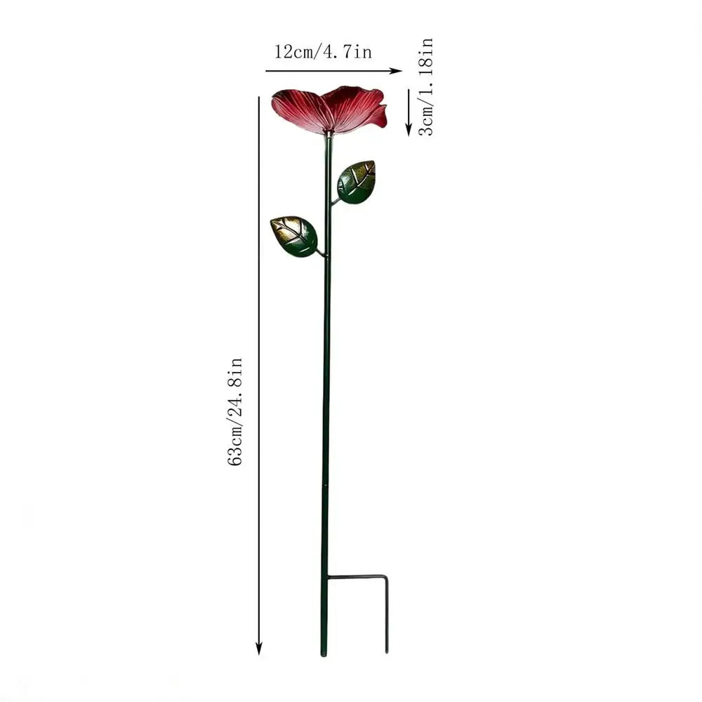 Butterfly Watering Station Metal Flower Stake Butterfly Bath Water Feeder Outside Hummingbird Drinking Station For Outdoor Qme Pink China Mainland