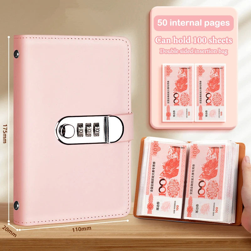 Banknote Storage Book Made Of PU Material, Can Hold 100 Banknotes, With Banknote Photos, Stamps, Bank Card Storage Book Qme D