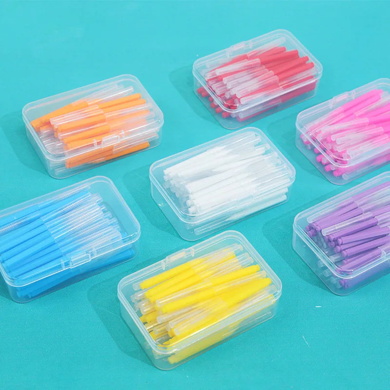 0 6- Interdental Brushes Health Care Tooth Push-pull Removes Food Qme