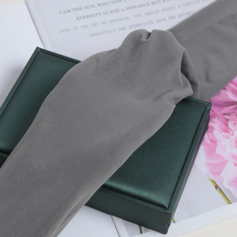 Vintage Red Women Pantyhose Spring Autumn Velvet Seamless Elastic Qme gray One Size