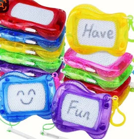 Mini Magnetic Drawing Boards With Keychain Erasable Doodle & Sketch Pads For Kids Ages 3-6, Birthday gifts Qme 6pcs