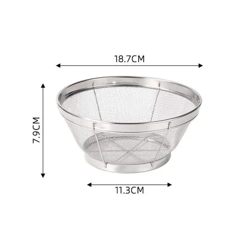 Stainless Steel Rice Washing Sieve Fine Mesh Basket Kitchen Colander Qme 19cm