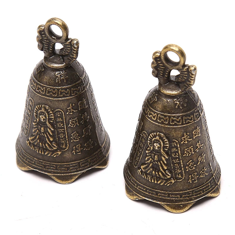 Feng Bell Invitation Buddha Buddhism Guanyin Bells Antique Mini Brass Qme