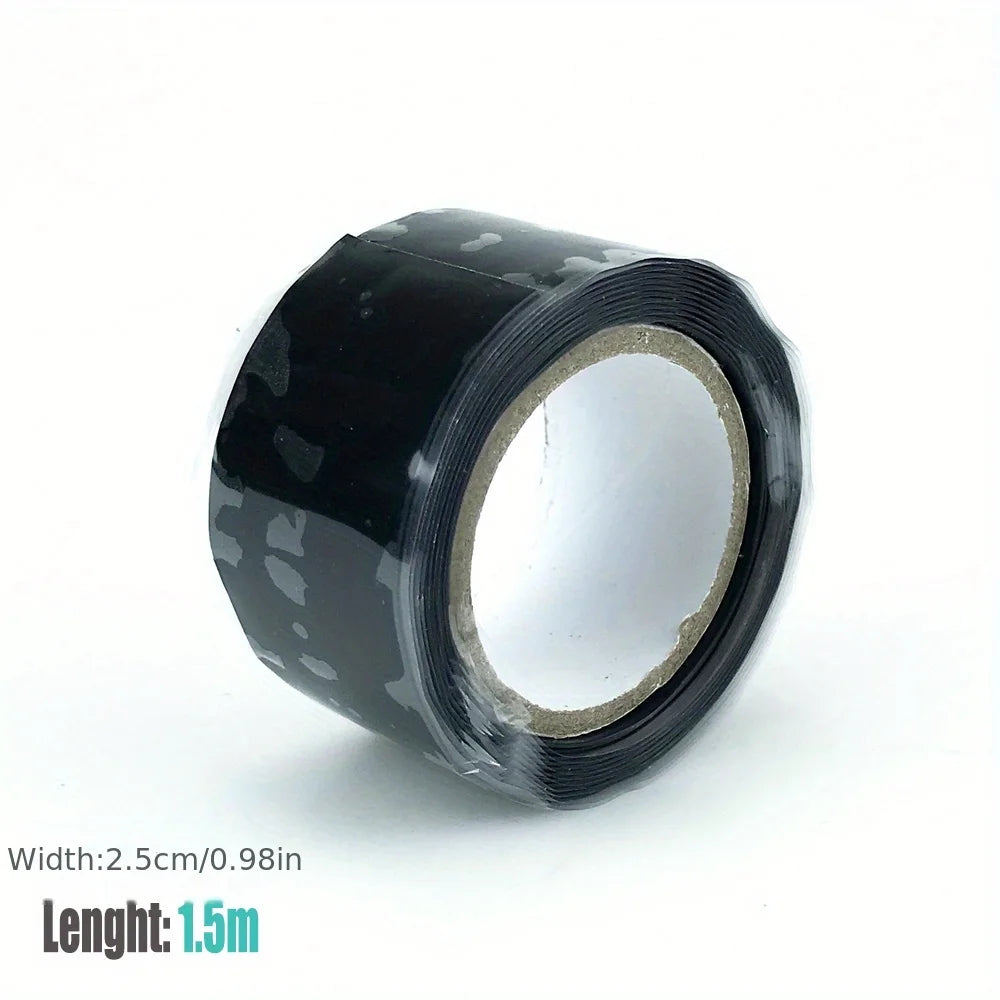 1 Roll Self-Fusing Silicone Tape, Hose Repair Tape, Leak Proof Rubber Hose Tape, Pipe For Water, High Pressure Resistance Qme 1.5m Black