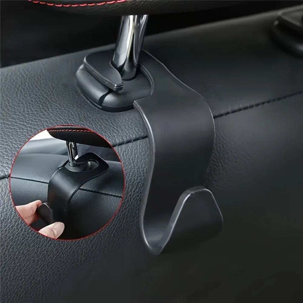 Car Seat Back Headrest Hooks Universal Auto Storage Hanger For Handbags Grocery Bags Purse Water Bottle Car Interior Accessories Qme