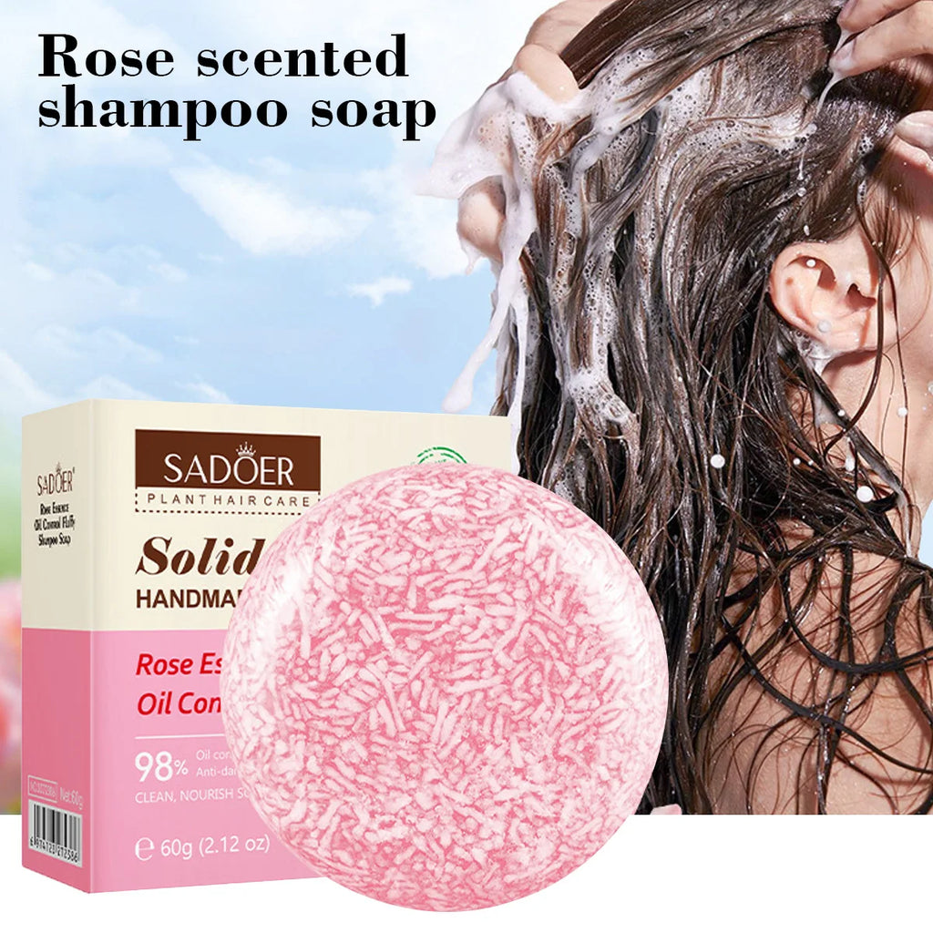 Rose Fragrance Shampoo Soap Plant Essential Oil Deep Cleansing Qme Rose XFZ 60g