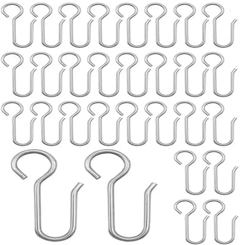 30Pcs Handy Curtain Accessories Metal Curtain Track Install Hooks S Shaped Metal Ceiling Shower Curtain Decoration Hooks. Qme