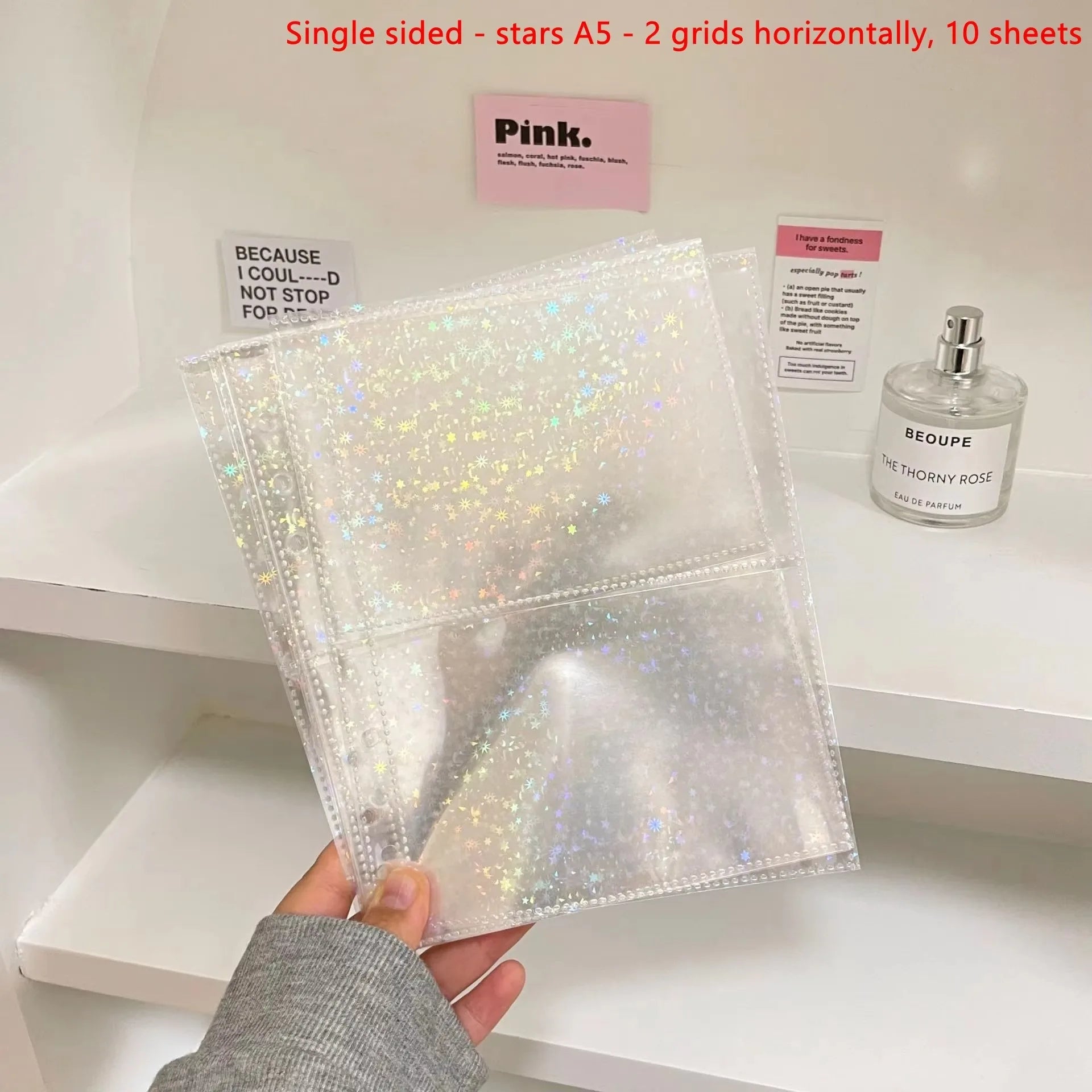 10PCS/set 1/2/4Pockets Grids Photo Album A5 Inner Page Photocard Binder Photo Sleeve 6 Ring Refill Inner Page Photocard Kpop Qme Star 2 grid