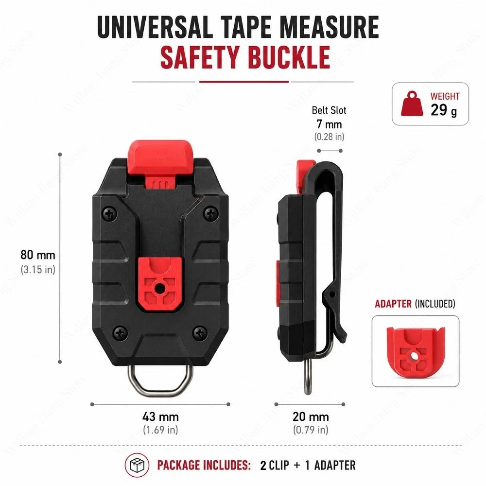 Universal Tool Belt Clip with Quick Release Buckle Durable Hook for Hanging Tape Measure in Daily Repair and Maintenance Work Qme