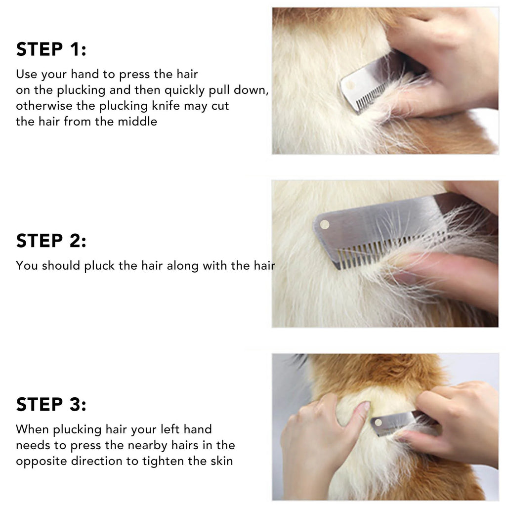 Wood Handle Dog Grooming Deshedding Comb Stainless Steel Pet Dematting Rake Brush Knot Remover Tool Reduce Shedding for Dogs Cat Qme