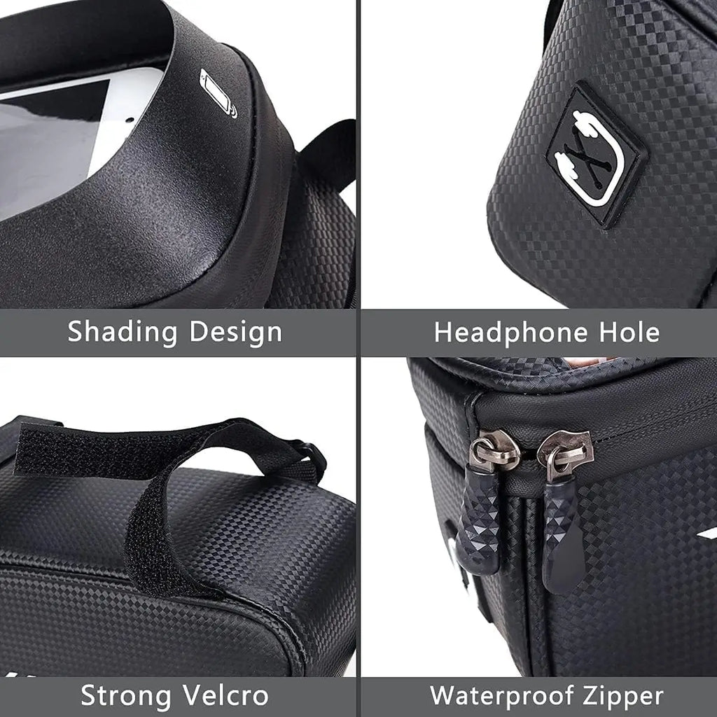 Bike Phone Front Frame Bag, Waterproof Pouch Bike Handlebar Bag Cycling Front Top Tube Touchscreen Phone Mount for Smartphone up Qme
