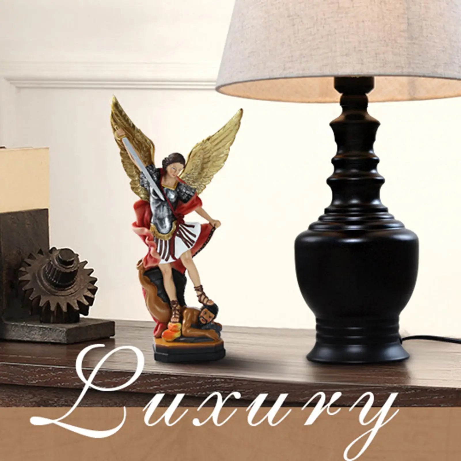 Archangel Michael Figurine St San Miguel Arcangel Colored Statue Qme
