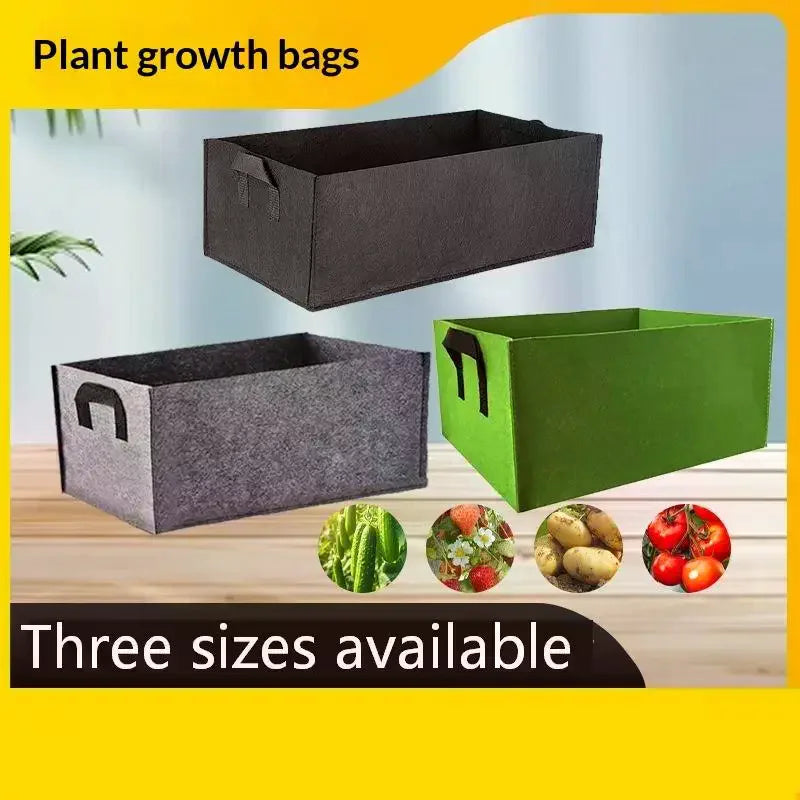 Rectangular Fabric Plant Grow Bag Breathable Non Woven Planter Pot Qme