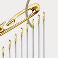 A set of 12 household non threading needles, used by the elderly to sew clothes with handmade blind needles Qme Silver
