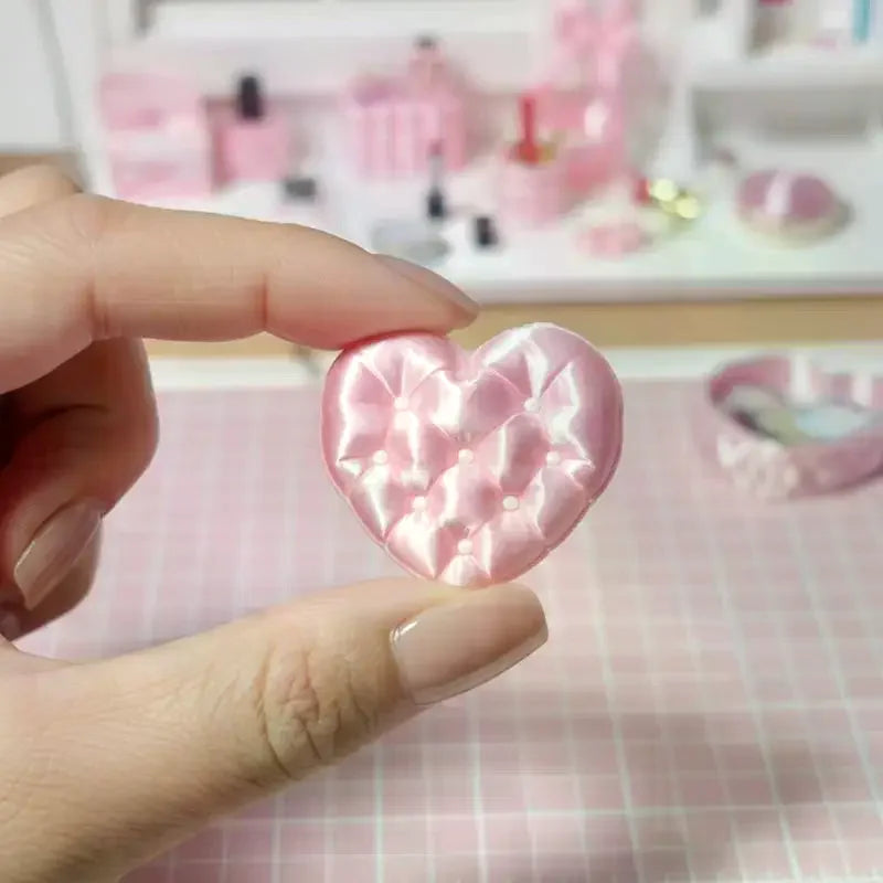 Miniature Cosmetic Storage Box Dollhouse Mini Pink Case Model Decor Qme
