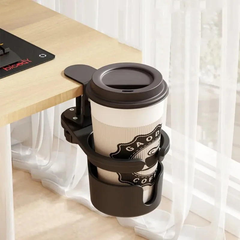 360 Rotating Desk Cup Holder Clamp Anti-spill Clip Table Rotatable Qme
