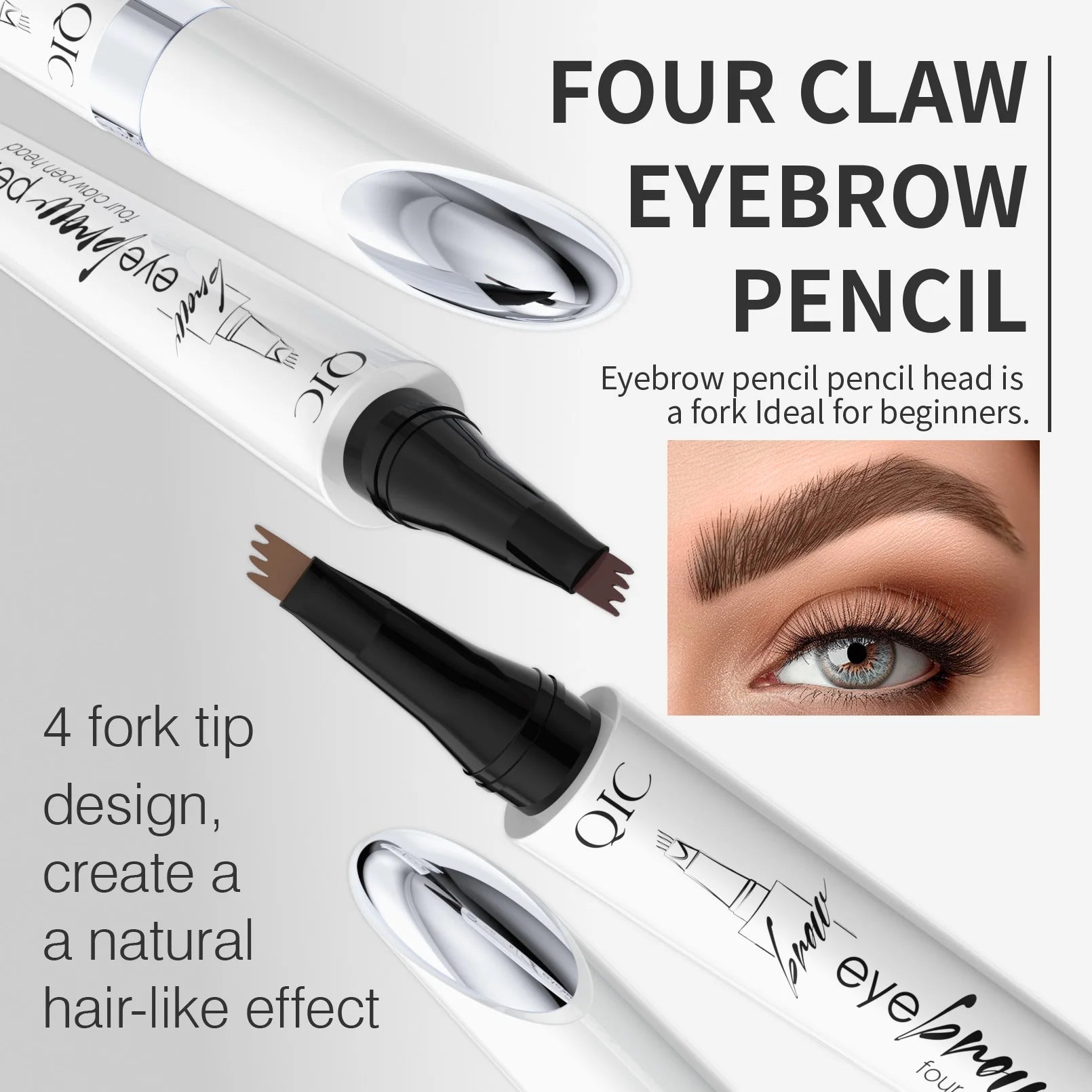 4 Colors Available 4 Split Tip Waterproof Eyebrow Pen, Long Lasting Anti-smudge Four-head Natural Microblading Eyebrow Pen Qme