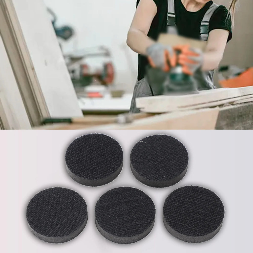 5 Pieces of 5 X 50mm Soft Sponge Interface Pad Hook Sandpaper Pad for Sanding, Polishing and Grinding Disk Baseplates Qme