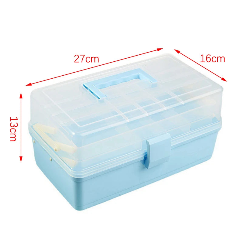 Plastic Portable Makeup Hairpin Organizer Nail Art Jewelry Box 3 Qme