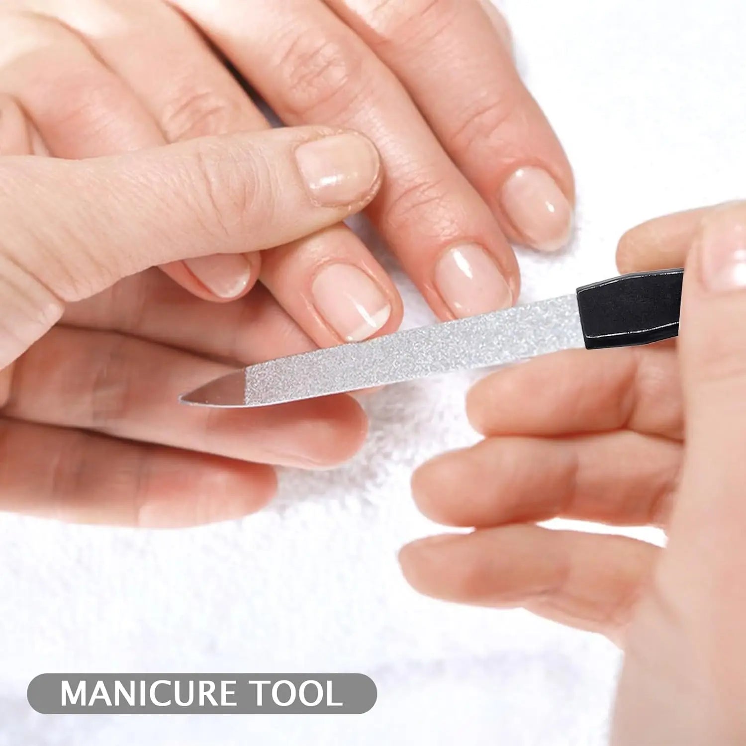 DIY Nail Art Professional File Metal Double Sided Manicure Pedicure Qme