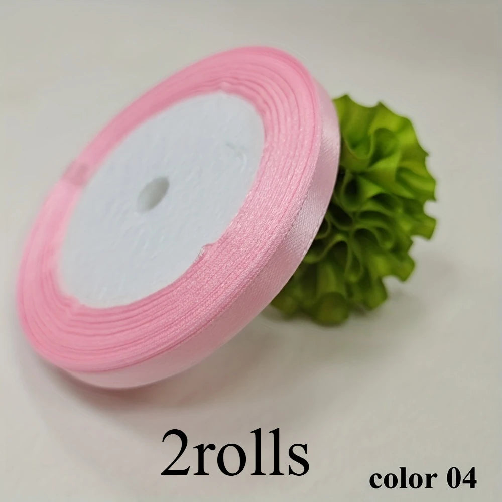 Lace ribbon - Smooth surface - Suitable for wedding decorations, gift packaging, hair bun bows, birthday party decorations Qme Pink L