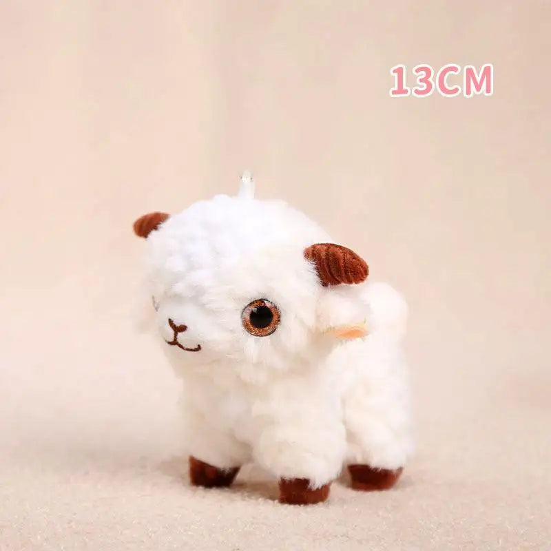 Soft Plush Sheep Keychain White Sheep Keychains Mini 3d Animal Key Ring Holder Bag Charms Car Pendants Gift Qme A2 13CM