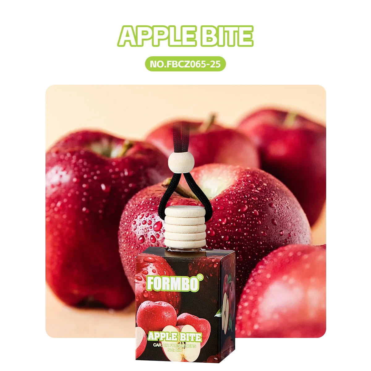 Sweet Fruit Car Perfume Lasting Light Fragrance Odor Removing Fresh Qme 065 APPLE BITE