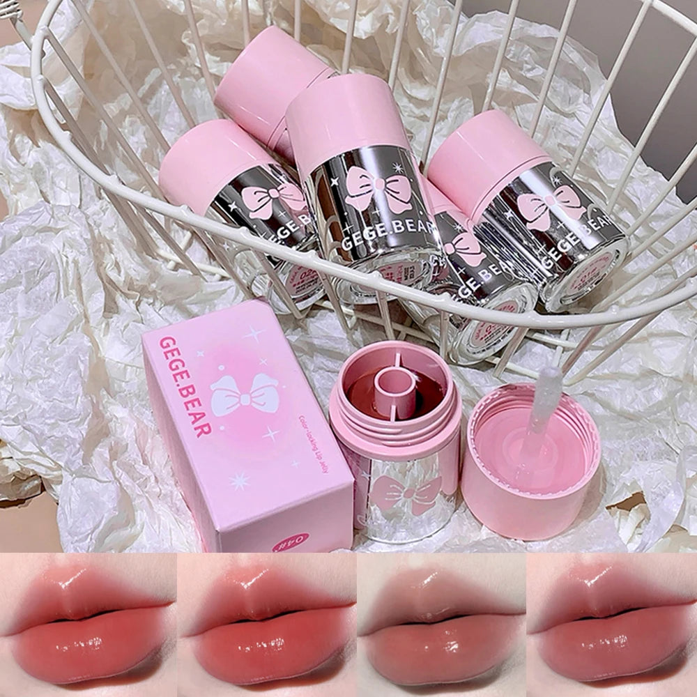 Gege Bear Dual Lip Jelly Mirror Shine Hydrating Moisturizing Gloss Qme