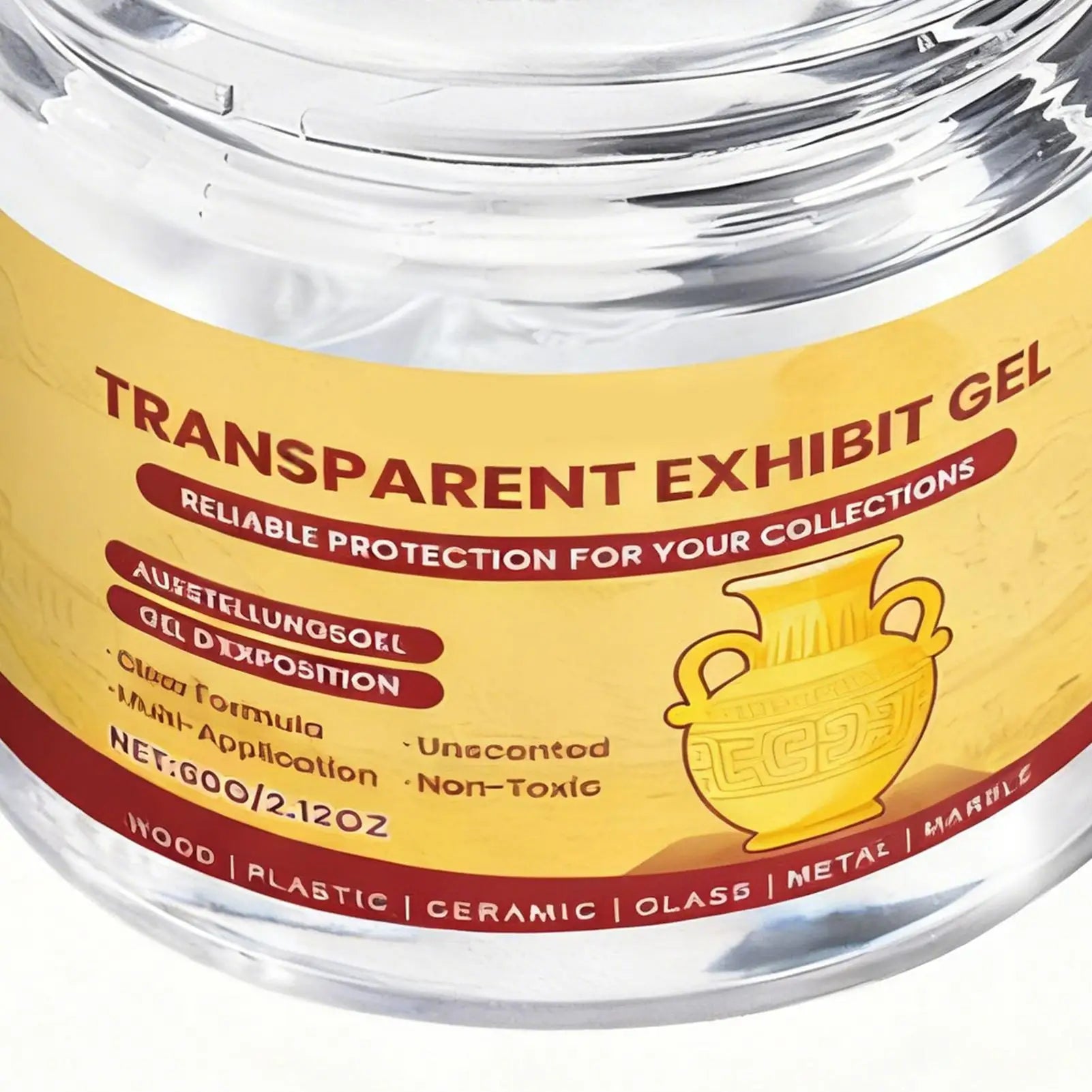 Clear Exhibit Gel 60g Clear Removable Glue Adhesive Museum Wax for Antiques Glass Ceramics Figures Decorations Conservation Art Qme