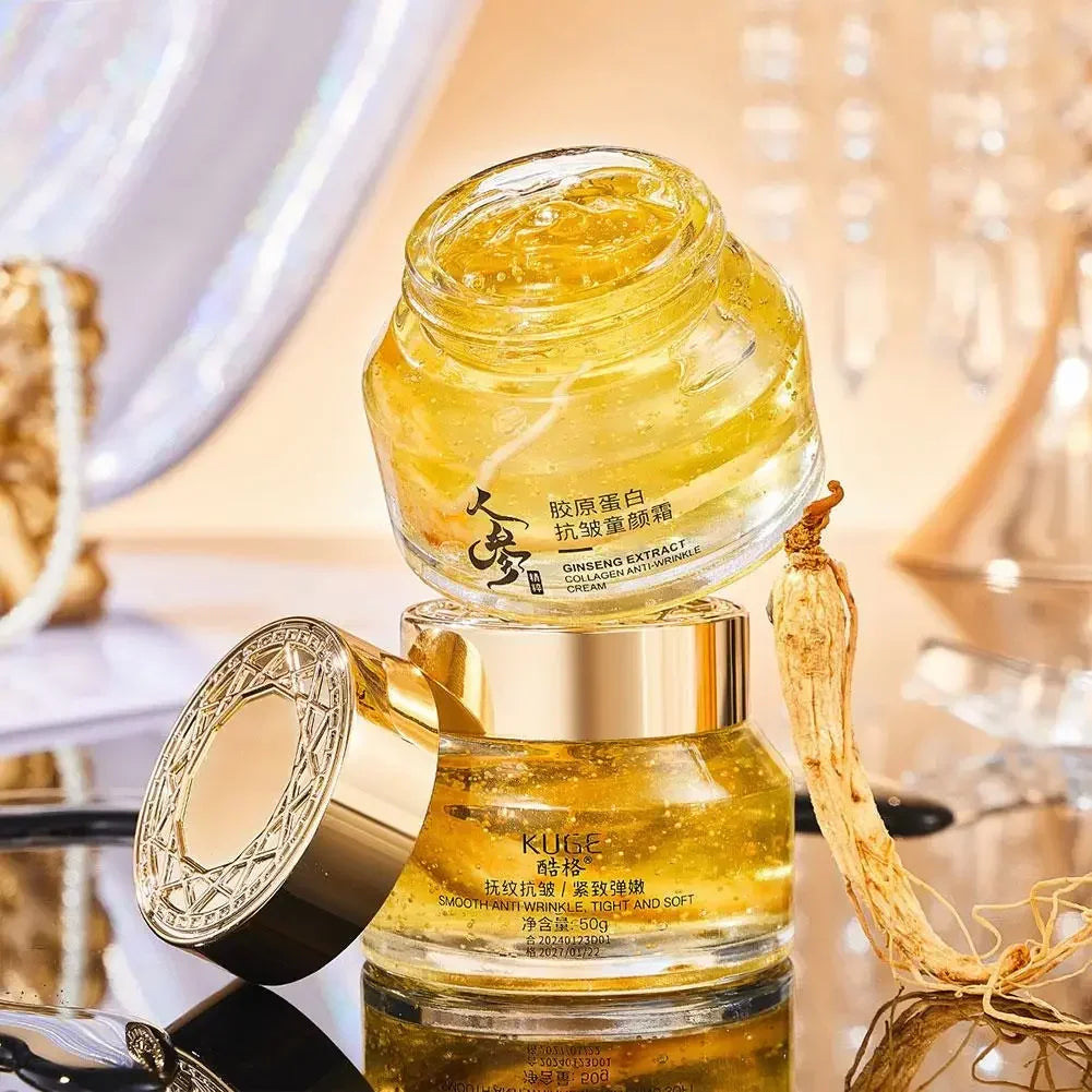 Gold Ginseng Face Cream Polypeptide Moisturizing Niacinamide Facial Serum For Skin Care Cream 24k Gold Ginseng Serum Qme