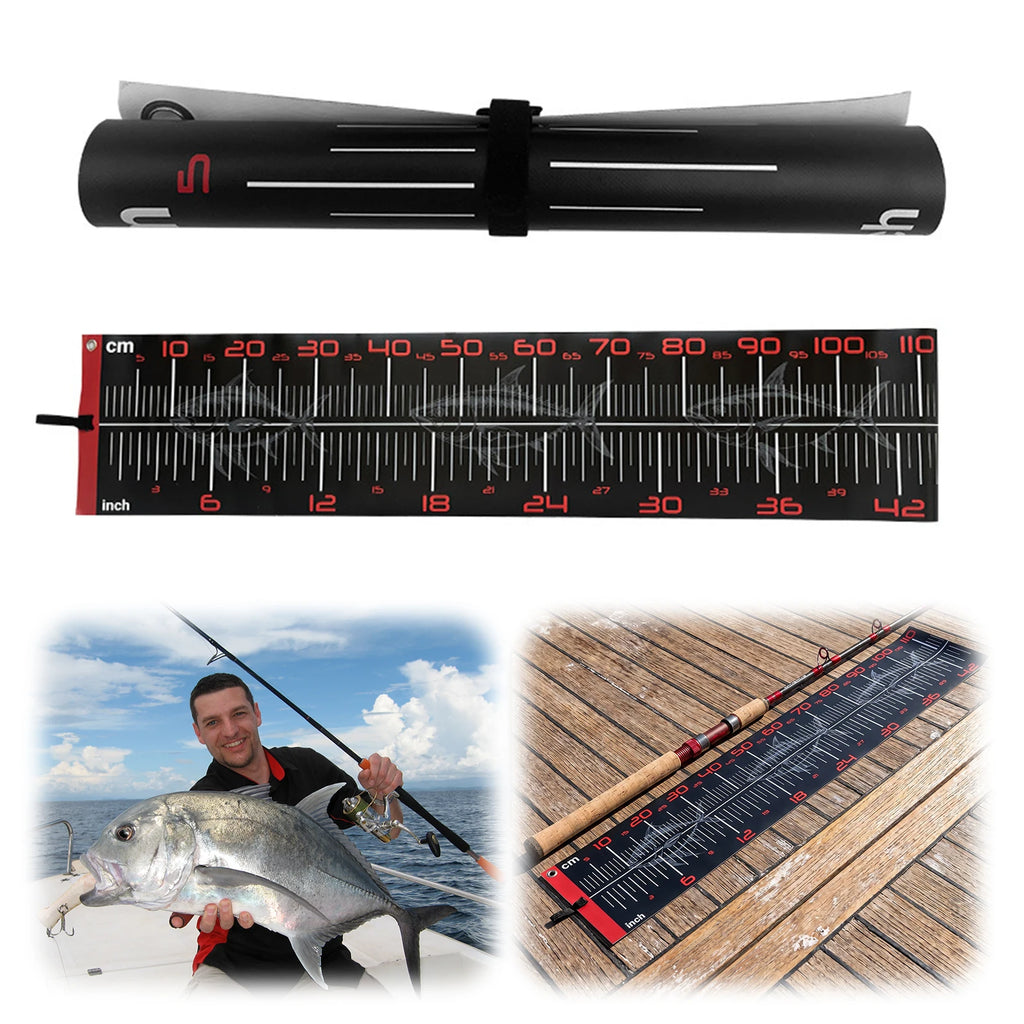 Portable Carp Fishing Measuring Scale PVC Multi-Purpose Fishing Tape Wrinkle-Resistant for Boats Sailboats Yachts Kayaks Qme