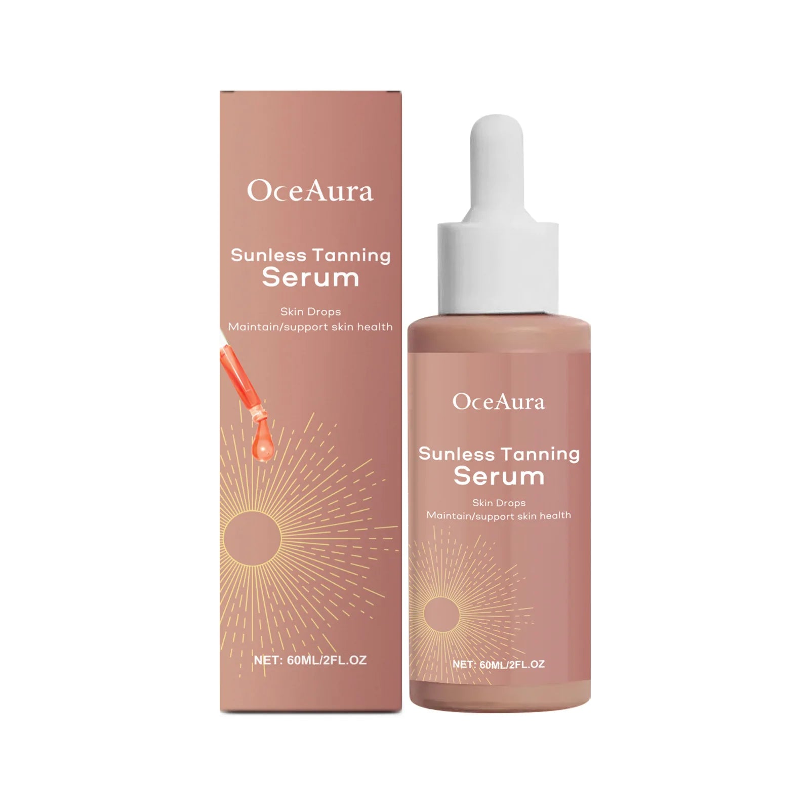 Body Facial Self Tanning Drops Natural Bronzer Liquid Prevent Sunburn Sunless Tanning Products Qme 60ml Boxed