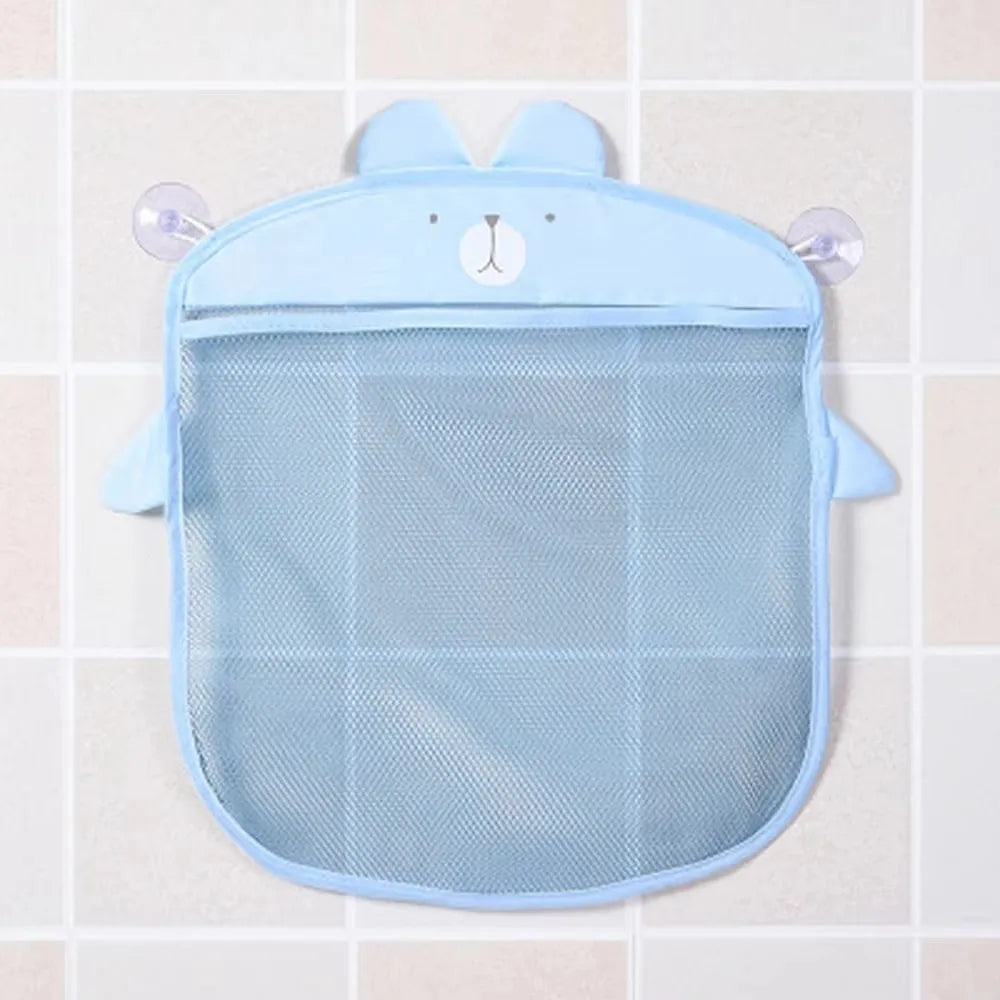 Cartoon Hanging Bag Colorful Mesh Storage Hanging Basket Kitchen Bathroom Miscellaneous Organizer Hanging Bag Qme 1pc Blue