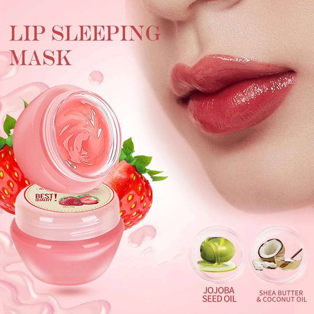 Sleeping Lip Mask Gift Box 10g×6PCS Lip Balm Set Moisturizes Lips, Smoothes, and Is a Universal in the Morning and Evening Qme