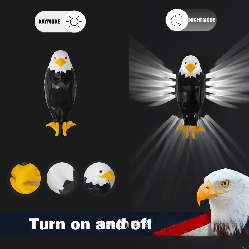 Black Eagle Wall Lamp Creative 3D Light Modern Decorative Ambient Qme