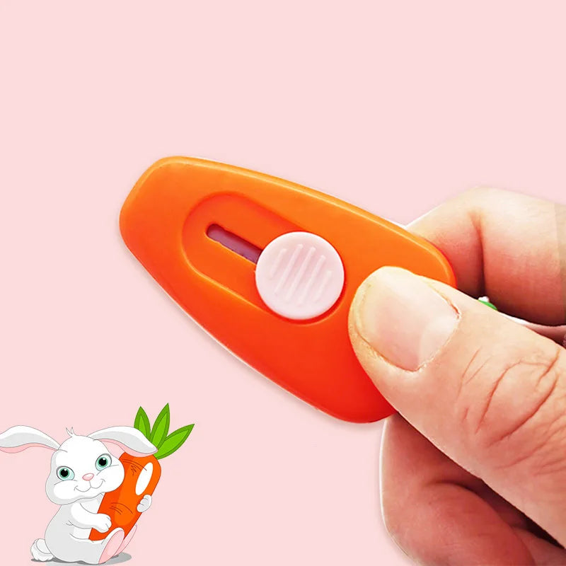 Lytwtw's Kawaii Mini Pocket Carrot INS Utility Knife Box Knife Paper Cutter Craft Wrapping Stationery Qme