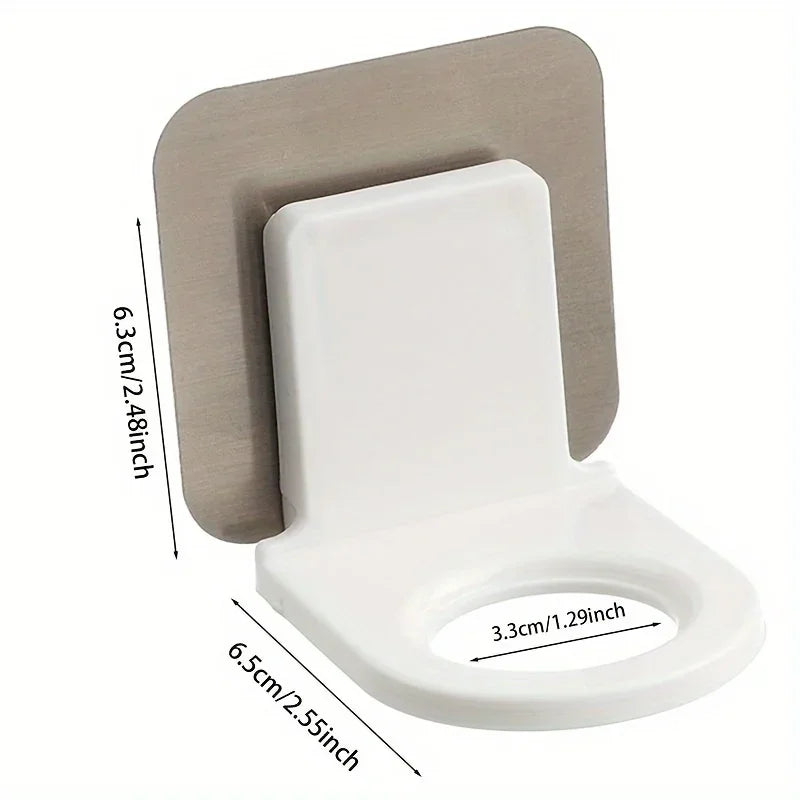 1pc Wall Storage Hook, Bathroom Shampoo Shower Gel Shelf, Self-Adhesive Wall Mounted Bathroom Bottle Holder, Qme