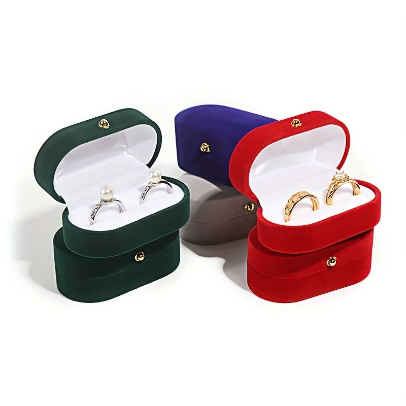 Double-ring earrings box, with a snap closure, a Valentine's Day gift storage and display packaging box Qme