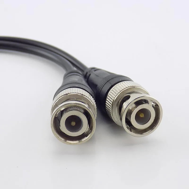 3pcs Coaxial DC Power Pigtail Cable BNC Male to Female Connector for CCTV Surveillance Qme