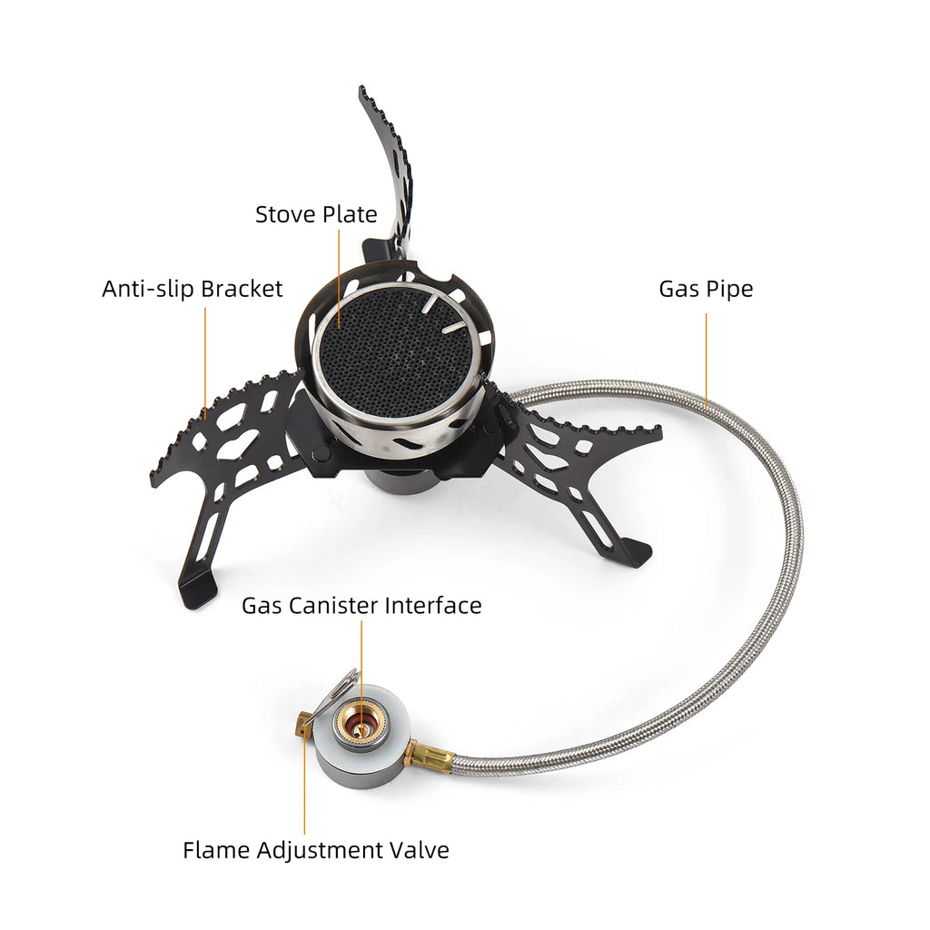3500W Camping Stove High-Altitude Infrared Portable Gas Stove With Ignition Button for Outdoor Hiking Lightweight and Foldable Qme