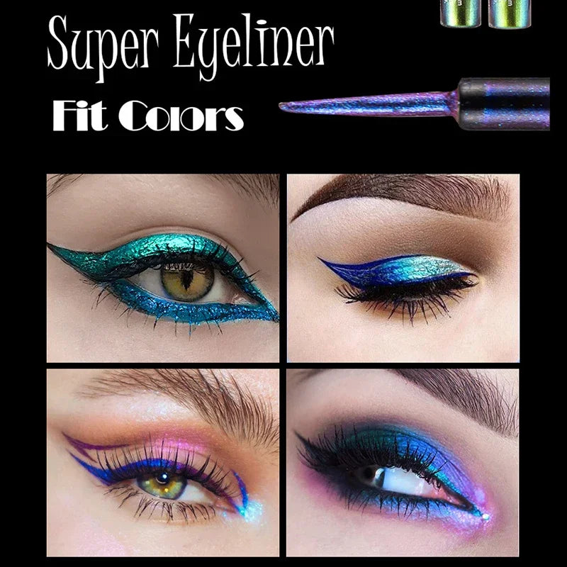 Chameleons Eyeliner Liquid Pearl Gloss Shiny Metallic Eyeshadow Liner Multi Chrome Color Aurora Eye Makeup Glitter Pigment Qme