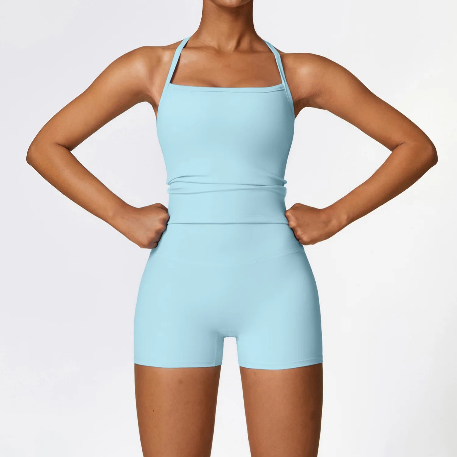 A 2PCS Yoga Suit Sports Set Gym Set Women Tracksuit Running Workout Clothes Long Sleeve Sports Bra Athletic Wear Yoga Clothing Qme 2pcs blue. L
