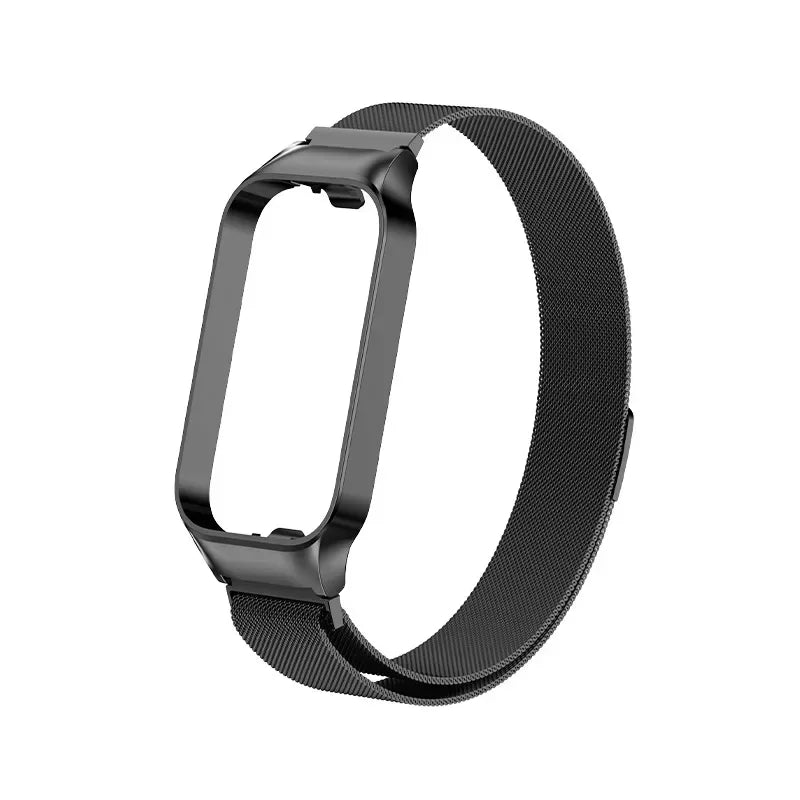 Strap For Xiaomi Mi Band 8 Active Bracelet for Xiaomi Smart Band 8 Active Stainless Steel Metal Watchband Mi Band 8 Active Qme Black 2 for Redmi Band 2