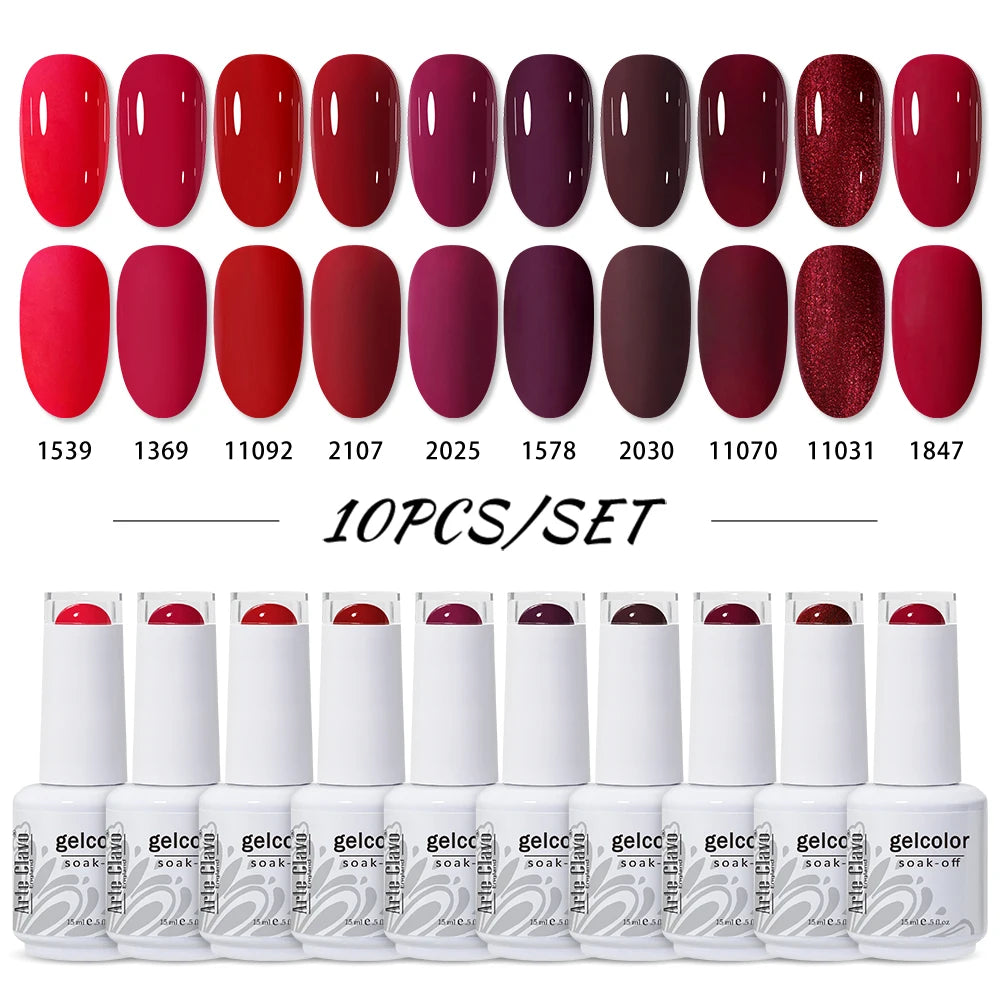 Arte Clavo 4 6 8 Gel Nail Polish Art Soak Off UV Colorful Semi