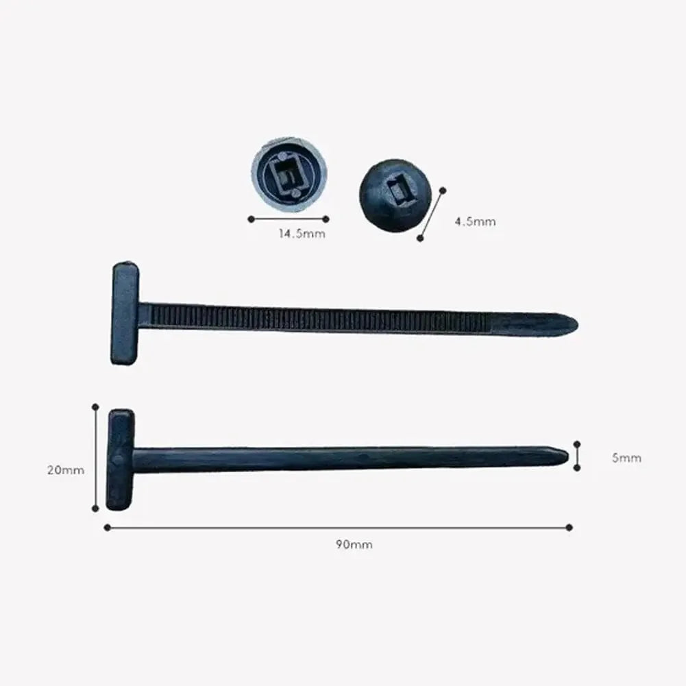 Nylon Universal Cable Tie Buckle-Heavy Duty Zip Ties Holder with Pin & Button Design Plastic Cable Ties Tool Fasteners Car Body Qme