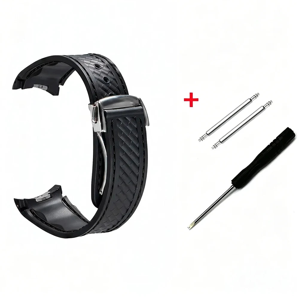 Rubber Watchband For Omega AT150 Seamaster 300 AQUA TERRA Diving watches straps Black Blue Silicone Watch Strap 20mm bracelet Qme BBSS 20MM width band