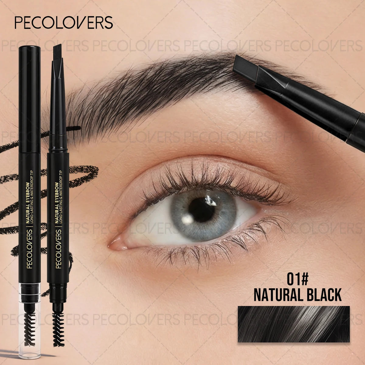 Double-ended Eyebrow Pencil Fills Gaps Eyebrows Defines Waterproof Qme 01x2PCS