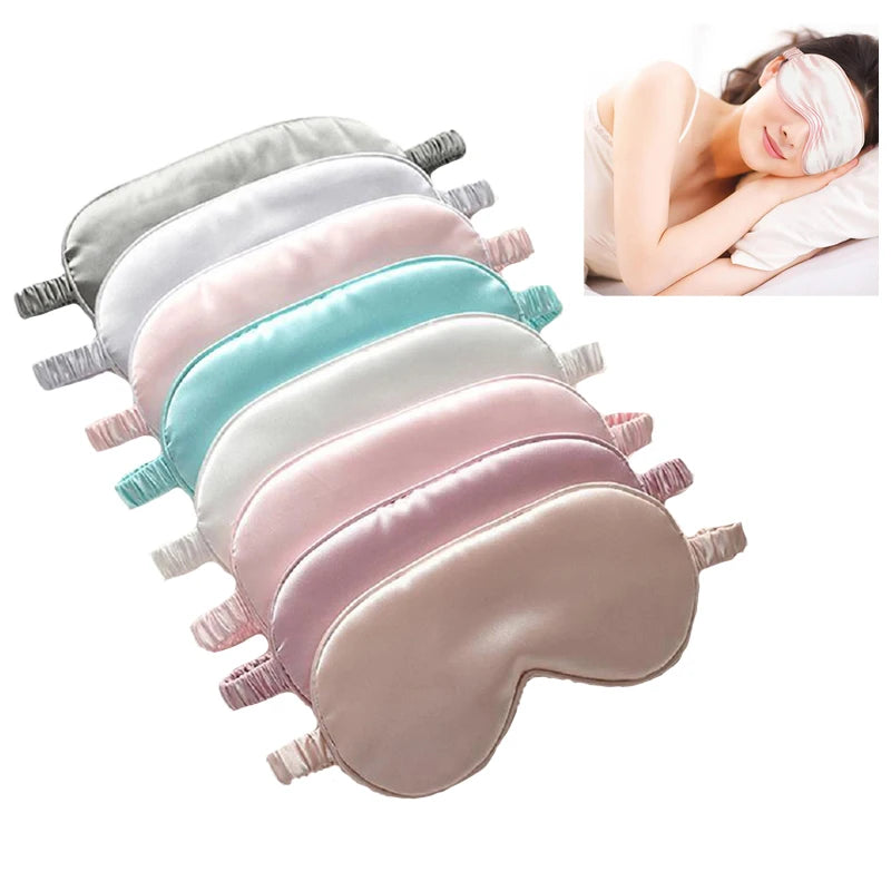 Eye Patch Soft Silk Sleep Mask Eye Masks Coversfor Sleep 100% Blackout Zero Eye Pressure Blindfold with Adjustable Strap Mask Qme
