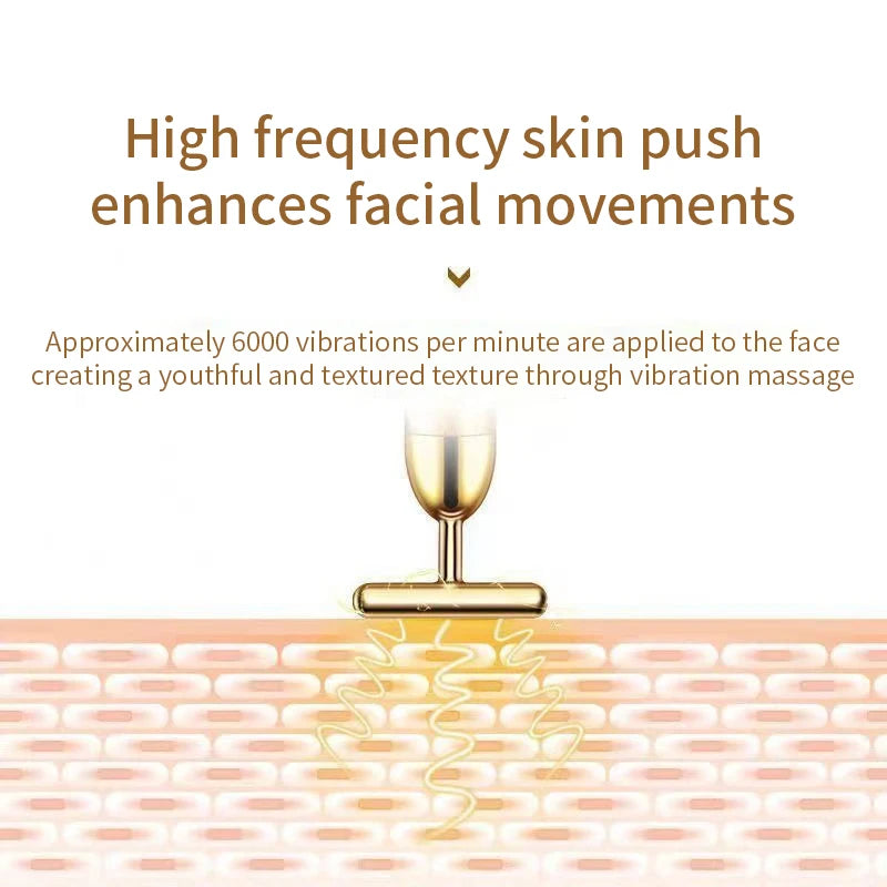 24K Gold Roller Vibrating Facial Massager Slimming Skin Beauty Pulse Qme